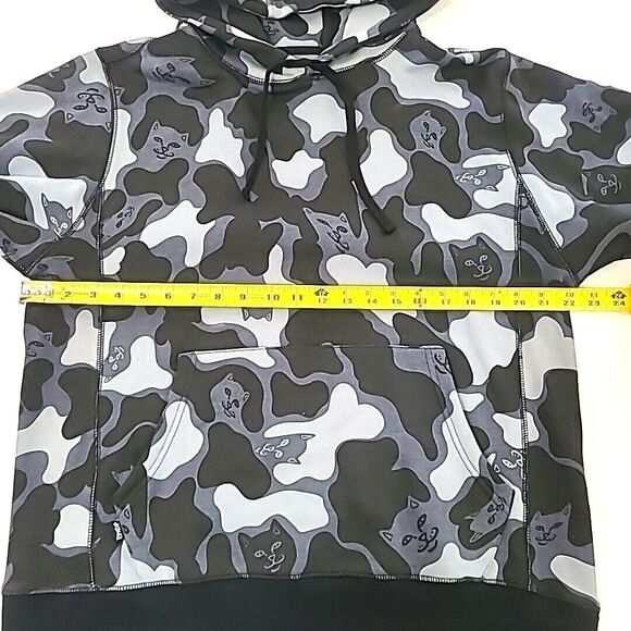 S Ripndip Gray Camo Lord NERMAL Cat pull Over Hoodie Camouflage NEW W Tag SMALL - Picture 6 of 11